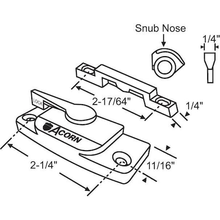 Strybuc Sash Lock with Keeper White 50-915